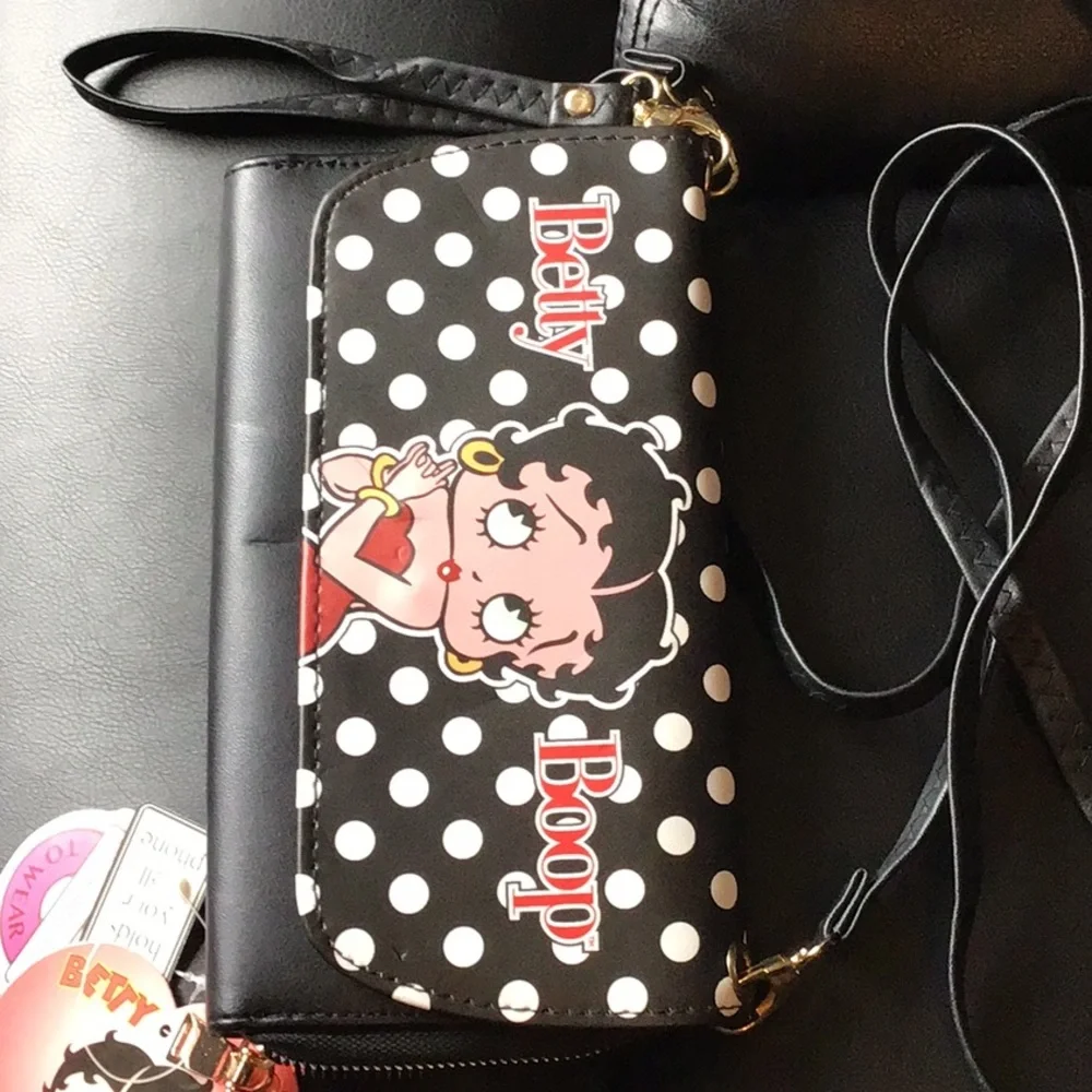 Betty Boop Purse 3 Ways to Wear: Crossbody Wristlet, Wallet NWT - Picture 2 of 7